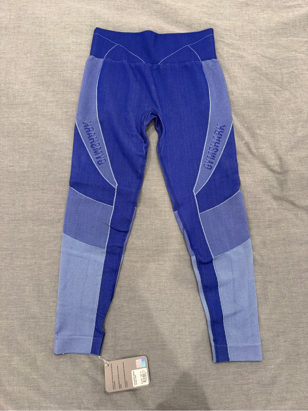 Gymshark Women's Two-Tone Blue Seamless Leggings